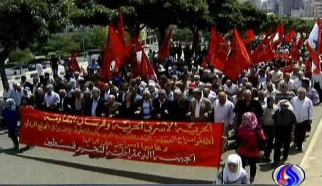 مسيرات في لبنان للتضامن مع الاسرى بسجون الاحتلال