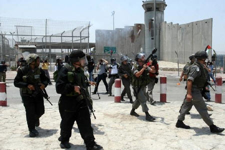 درگیری اشغالگران با فلسطینی ها در رام الله
