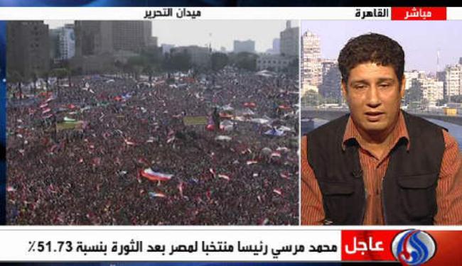 ناشط مصري: الفرحة عمت ارجاء مصر ابتهاجا بفوز مرسي