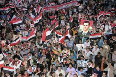 تظاهرات علیه تروریست ها در دمشق