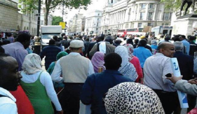 تظاهرة امام السفارة الاميركية في لندن احتجاجا على الفيلم المسيء للاسلام