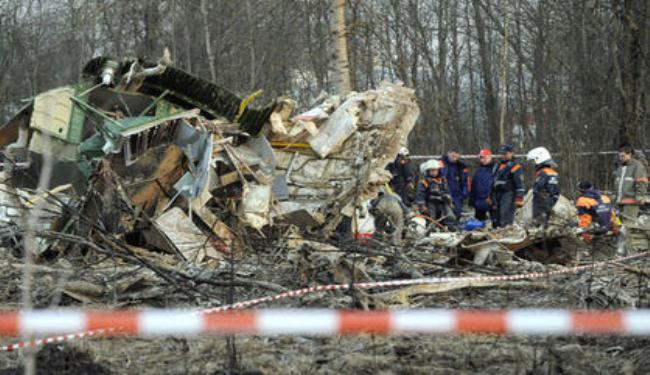 اثار متفجرات على حطام طائرة رئيس بولندا الراحل