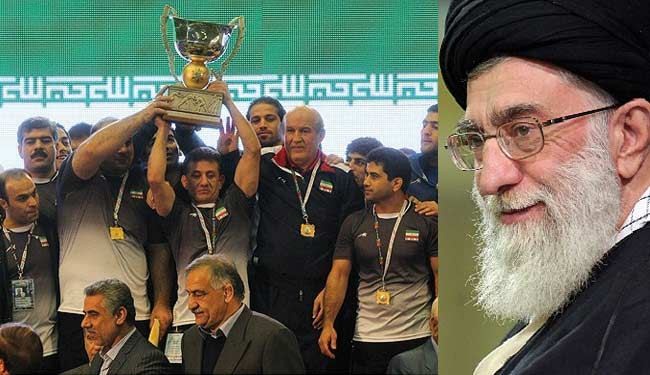 آية الله خامنئي يهنئ بفوز ايران بكأس العالم للمصارعة