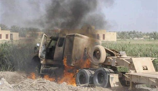 الدفاع العراقية: ارهابيون بالانبار يهاجمون رتلاً عسكرياً