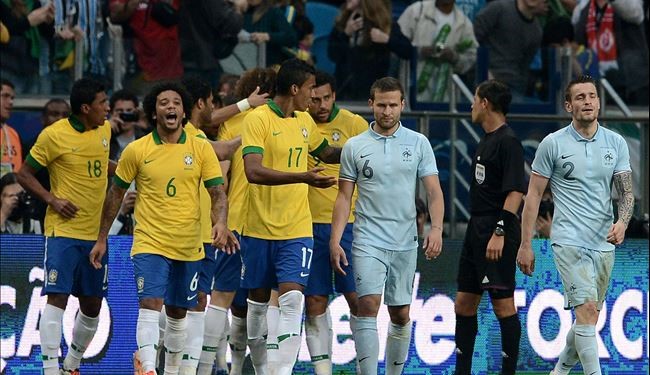 ثلاثية برازيلية في شباك فرنسا وديا