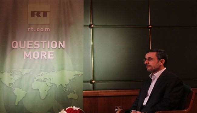 أحمدي نجاد: الغرب لايريد للأزمة السورية أن تنتهي