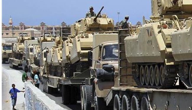 ارتش مصر در تدارك عمليات نظامي در سيناي شمالي