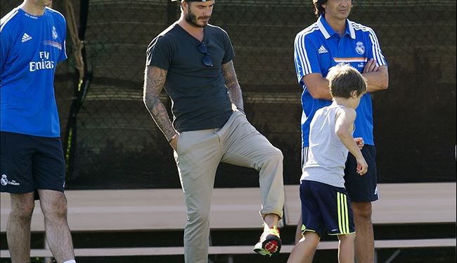 بيكهام يحضر أول مران لريال مدريد في لوس آنجليس