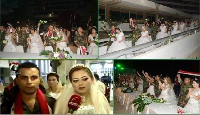 Syria soldiers, brides in group wedding