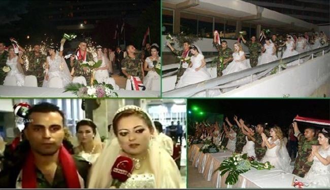 جشن ازدواج گروهی نظامیان سوری در لاذقیه
