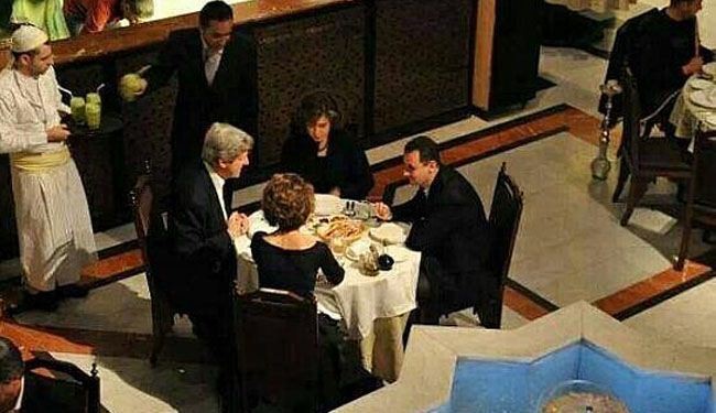 Kerry dines with Assad when interests are served