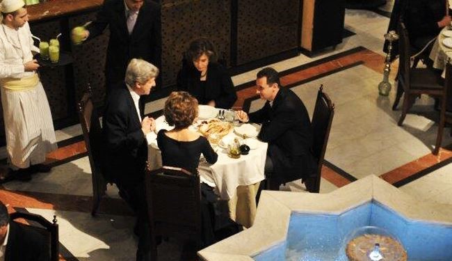 شام خانوادگی بشار اسد و جان کری + عکس
