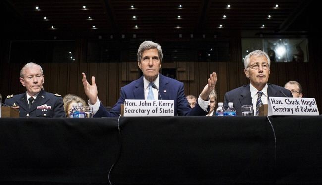 حمایت وزرای خارجه و دفاع آمریکا از حمله به سوریه