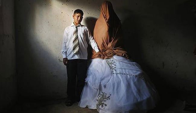 شاه داماد 15 ساله و عروس خانم 14 ساله + تصاویر