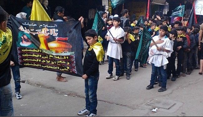 بالصور: مسيرات عاشورائية بجوار مقام السيدة زينب (ع) بدمشق