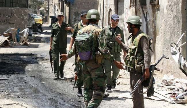 Syrian army pushing back militants near capital