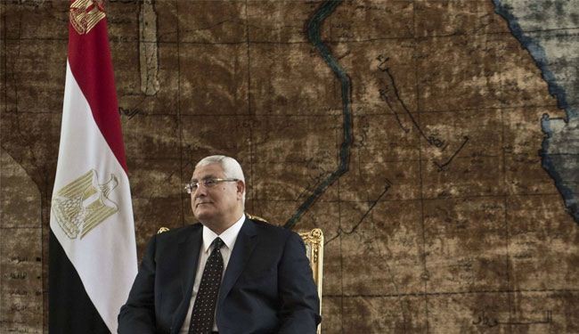 عدلي منصور: مصر ترحب بعلاقات طبيعية مع إيران