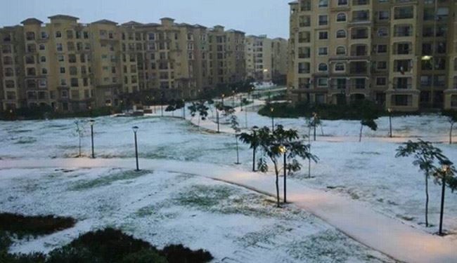 بارش برف پس از یک قرن در مصر + عکس