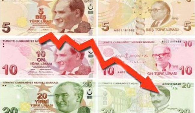 انخفاض سعر الليرة التركية لادنى مستوى في تاريخها
