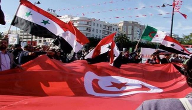 تظاهرات مردم تونس برای از سرگیری روابط با سوریه