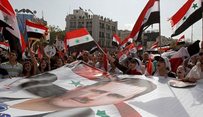 تصاویری از تظاهرات سوریها در حمایت از بشار اسد