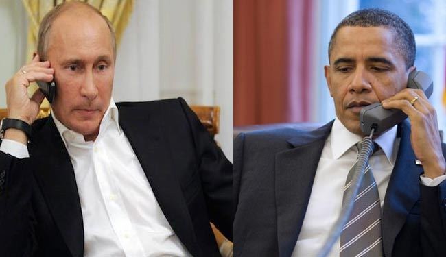 اوباما يعرب عن قلقه لبوتين من احتمال تدخل روسي في اوكرانيا