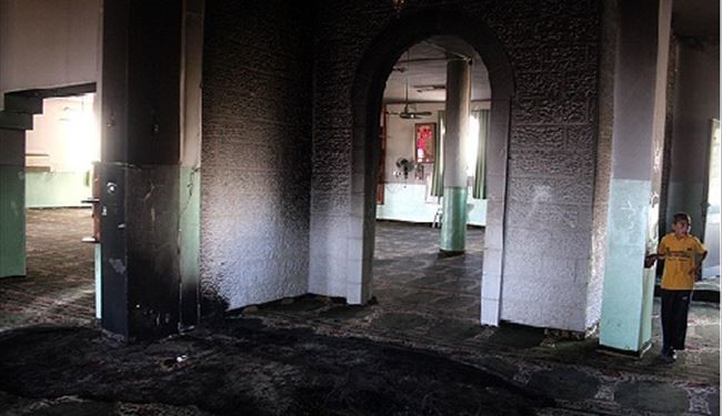 به آتش کشیدن یک مسجد توسط  صهیونیست ها