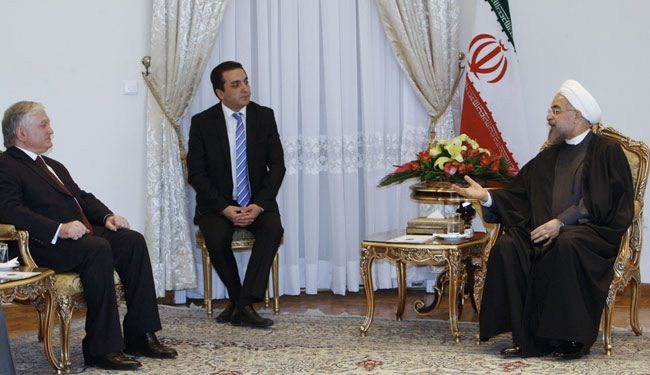 روحاني: ايران ترحب بتبادل الاستثمارات مع ارمينيا