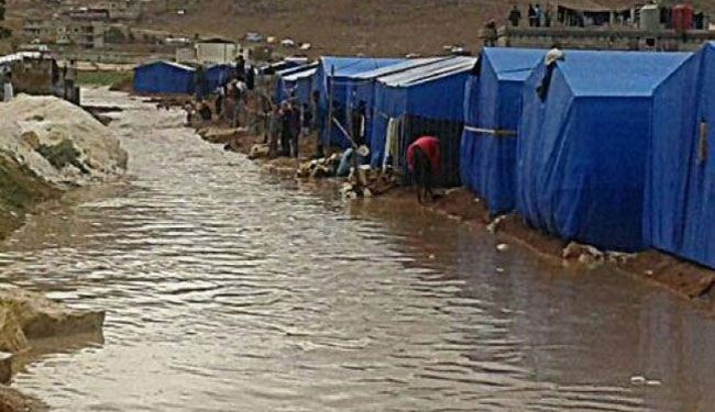 بالصور: هذا ما فعلته الأمطار بمخيمات اللاجئين السوريين في لبنان