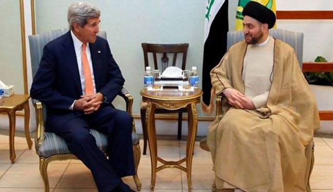 الحكيم يبحث مع كيري الاوضاع الامنية والسياسية بالعراق