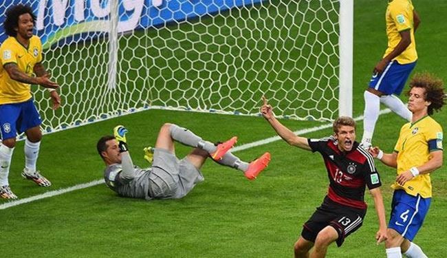 البرازيل تتلقى اقسى خسارة في تاريخها مقابل المانيا 7-1