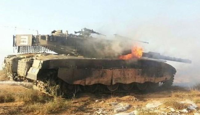 مقاومت فلسطین یک تانک صهیونیستها را هدف گرفت