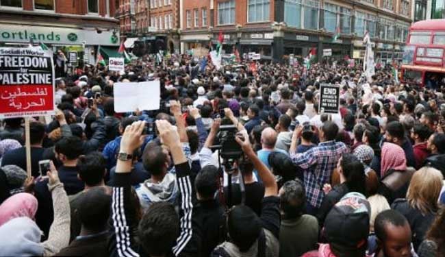 تظاهرات گسترده در لندن در حمایت از غزه