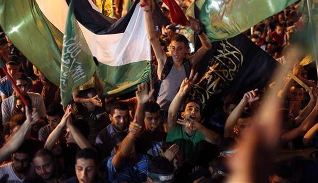 Palestinians celebrate victory against Israel