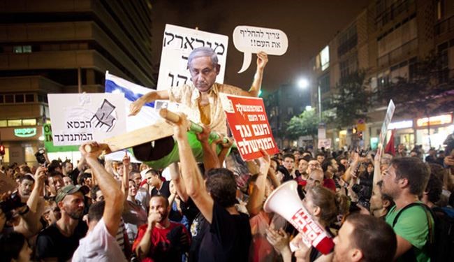 تظاهرات صهیونیستها برای برکناری نتانیاهو
