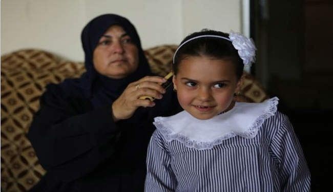 نخستین روز مدرسه یک دختر فلسطینی + عکس