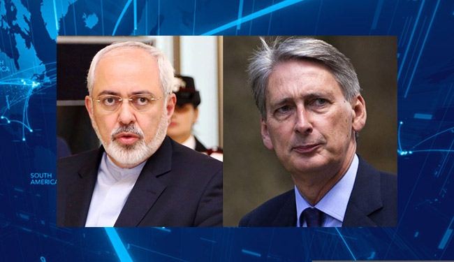 Zarif, Hammond discuss Tehran-London ties