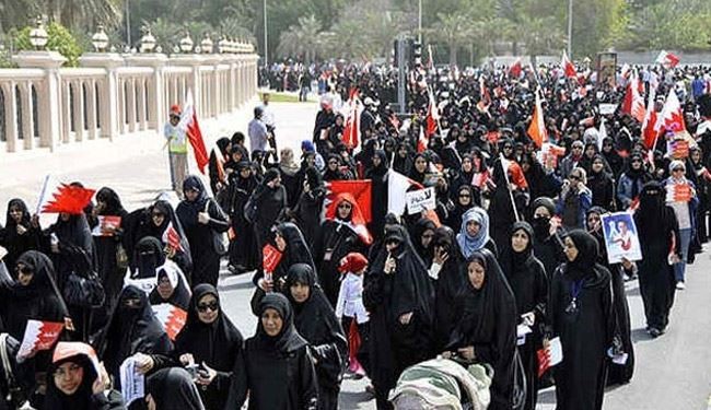 تظاهرات زنان بحرینی در جزیره المحرق