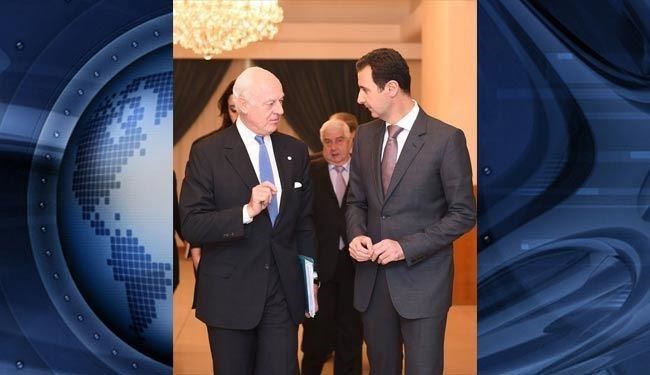 Assad Meets de Mistura to Discuss UN Plan to ’Freeze’ Fighting