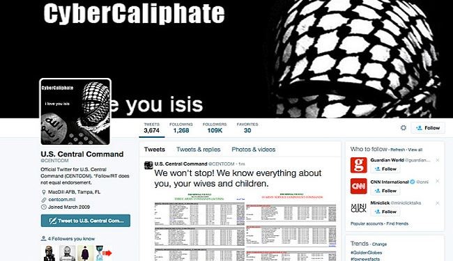 US Centcom Twitter Account Hacked by ISIL