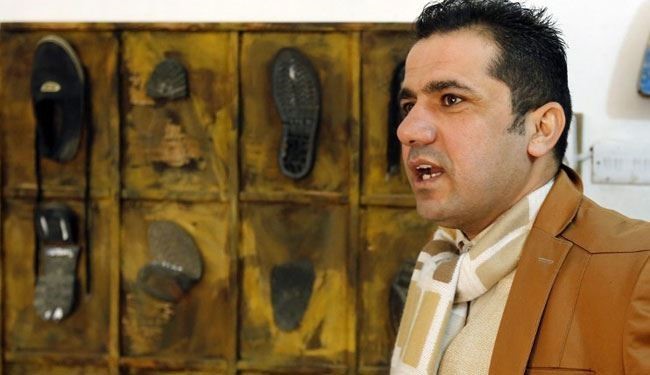 کفش های هنرمند عراقی تجلیگاه چهره داعش