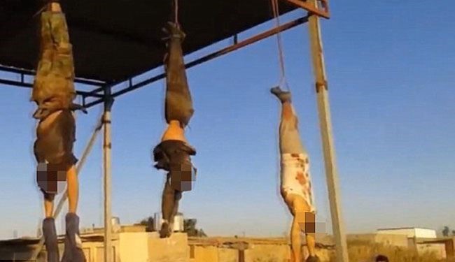 The Latest Brutal Display: ISIS Hang Bodies of Dead Soldiers at Entrance to City