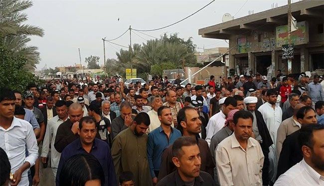 بالصور؛ تظاهرات وسـط العراق تضامنا مع الحشد الشعبي واليمن