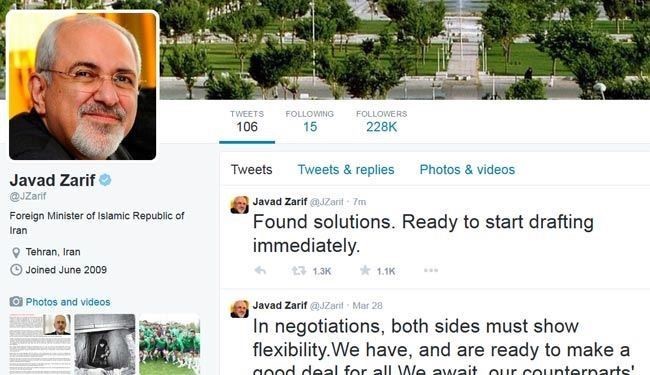 Found solutions. Ready to start drafting immediately”: Zarif Says