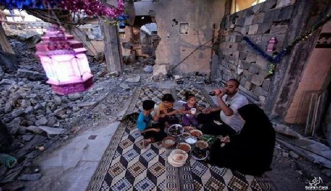 عکس/ افطاری خانواده فلسطینی