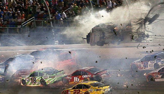 Watch Huge Crash in US NASCAR