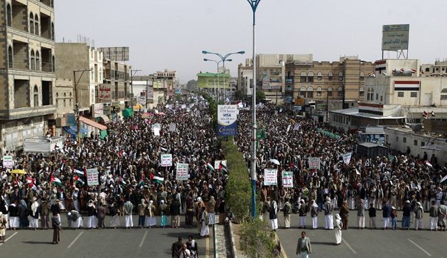 تظاهرات اليوم بصنعاء تنديداً بالصمت الدولي إزاء العدوان