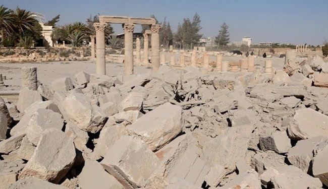 بالصور؛ الامم المتحدة تؤكد تدمير معبد بعل شمين في تدمر السورية