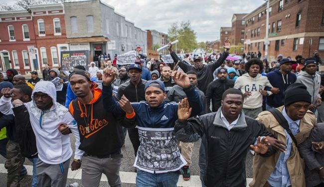 Baltimore Protesters Ask Justice for Black Victims of US Police Brutality