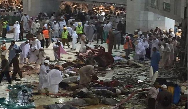 قتيل و25 جريحا ايرانيا بحادث سقوط رافعة الحرم المکي